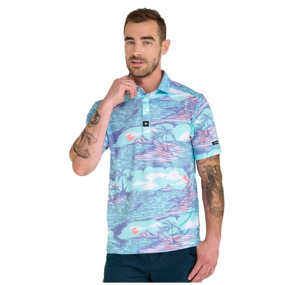 Bad Birdie Pardon The Eruption Performnce Golf Polo Shirt | Size XL